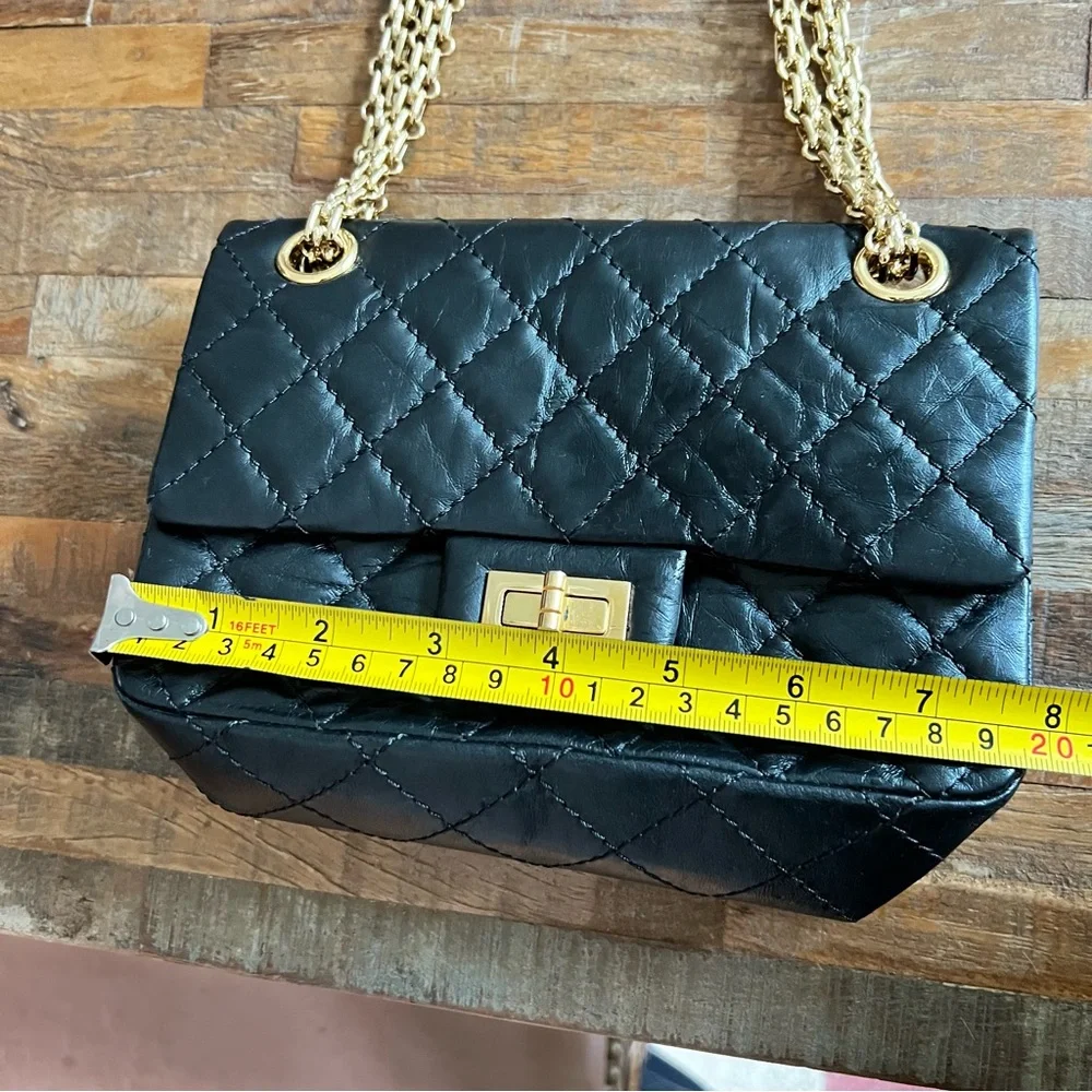 CHANEL Aged Calfskin Quilted 2.55 Reissue Mini Flap Black - Picture 7 of 17